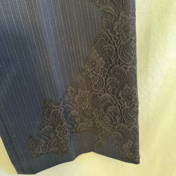 Express Navy Blue Lace Pinstripe Wool Blend Stretch Dress Trousers Pants Sz 1/2. - Picture 5 of 7